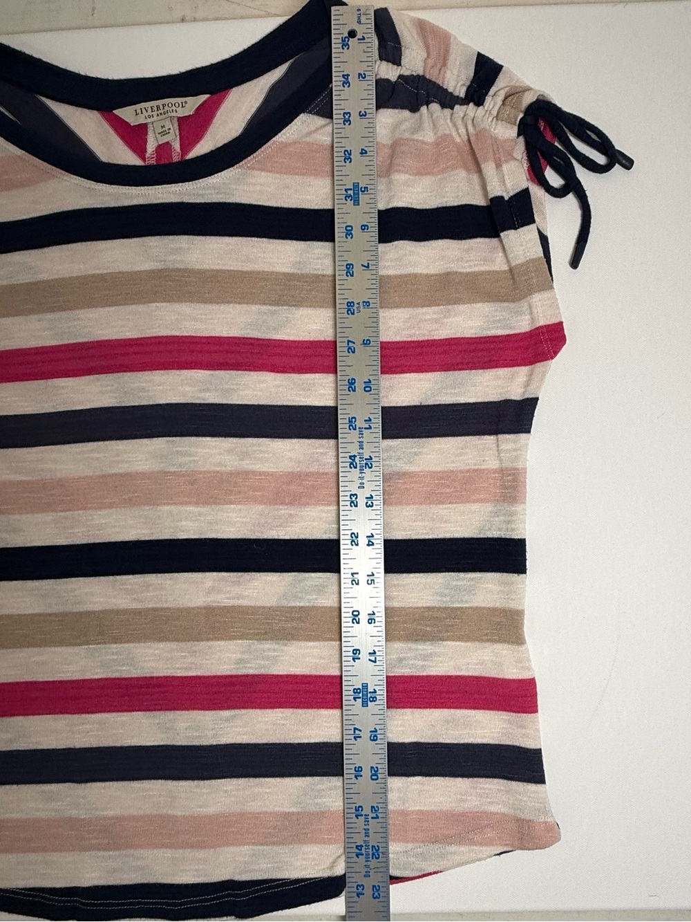 Liverpool Los Angeles Women’s Canela Crew Neck Dolman Striped Top Size Medium - Picture 10 of 13